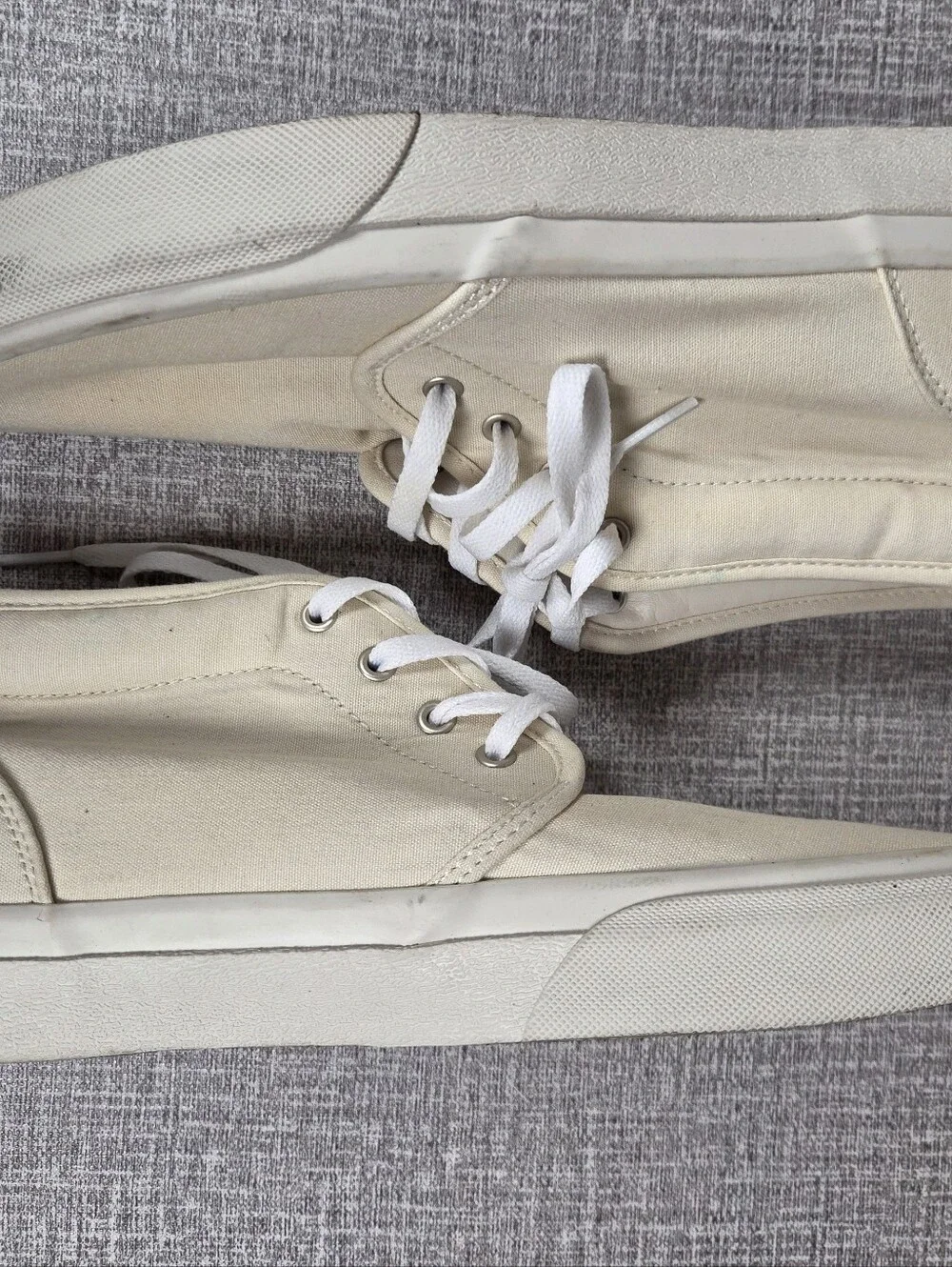 Polo Ralph Lauren Keaton Chukka Sneaker Boot Cream White Canvas  Men's Size 9.5